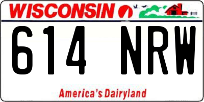 WI license plate 614NRW