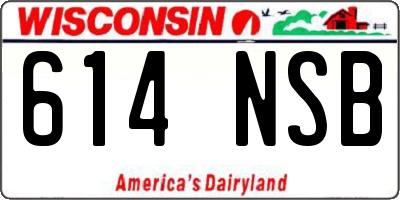 WI license plate 614NSB