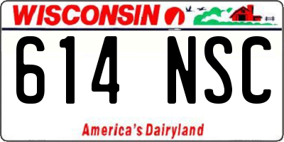WI license plate 614NSC