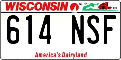 WI license plate 614NSF