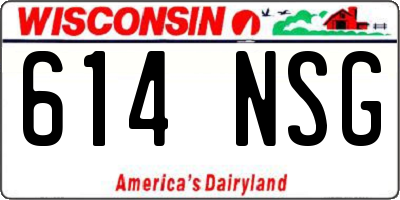 WI license plate 614NSG