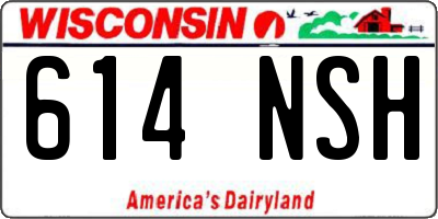 WI license plate 614NSH