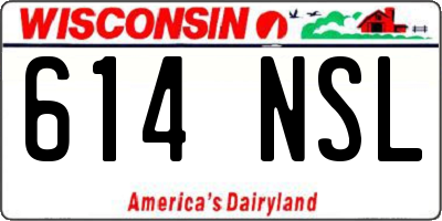 WI license plate 614NSL