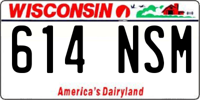 WI license plate 614NSM