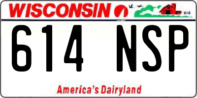 WI license plate 614NSP