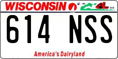 WI license plate 614NSS