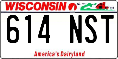 WI license plate 614NST