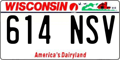WI license plate 614NSV