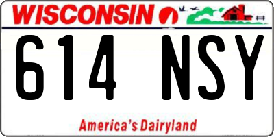 WI license plate 614NSY
