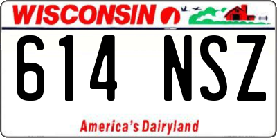 WI license plate 614NSZ