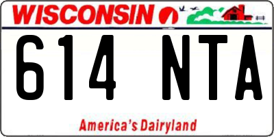 WI license plate 614NTA