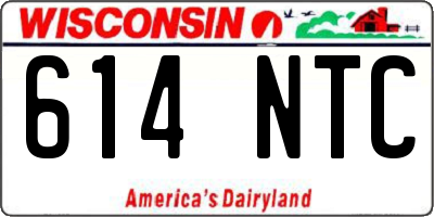 WI license plate 614NTC