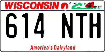 WI license plate 614NTH