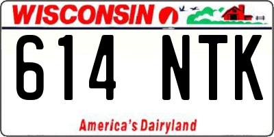 WI license plate 614NTK