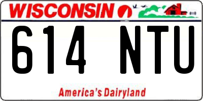 WI license plate 614NTU