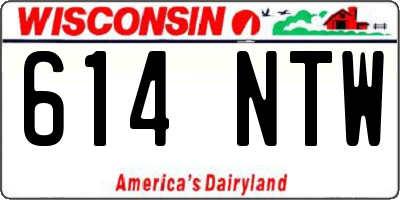 WI license plate 614NTW