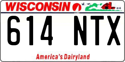 WI license plate 614NTX