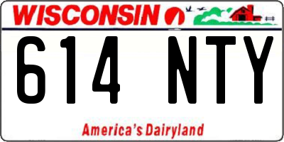 WI license plate 614NTY