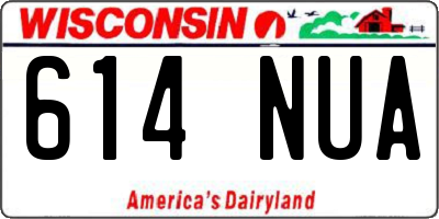 WI license plate 614NUA