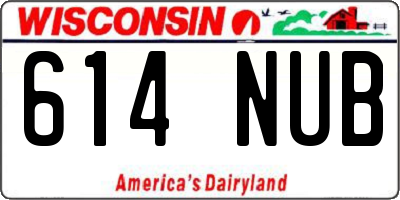 WI license plate 614NUB