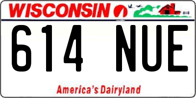 WI license plate 614NUE
