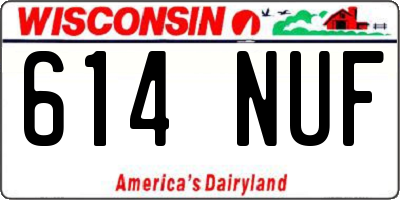 WI license plate 614NUF
