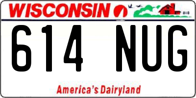 WI license plate 614NUG