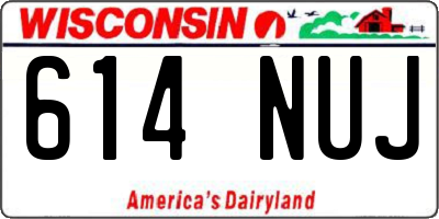 WI license plate 614NUJ