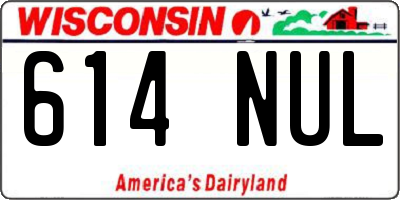 WI license plate 614NUL