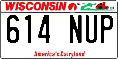 WI license plate 614NUP