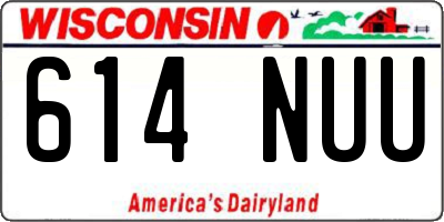 WI license plate 614NUU