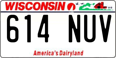 WI license plate 614NUV