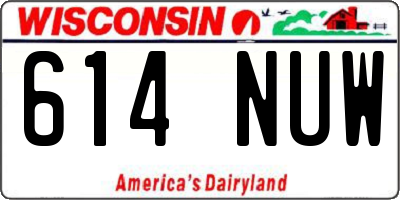 WI license plate 614NUW