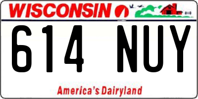 WI license plate 614NUY
