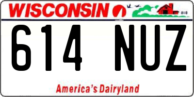WI license plate 614NUZ