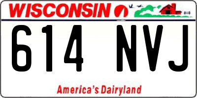 WI license plate 614NVJ