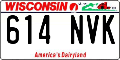 WI license plate 614NVK