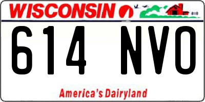 WI license plate 614NVO
