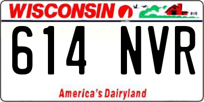 WI license plate 614NVR