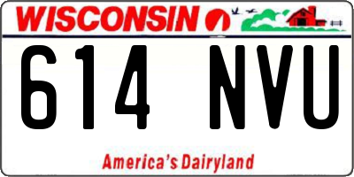 WI license plate 614NVU