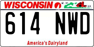 WI license plate 614NWD