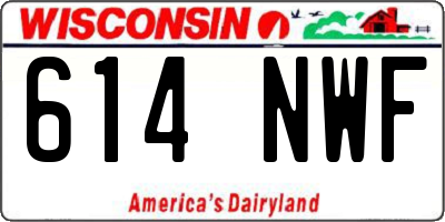 WI license plate 614NWF