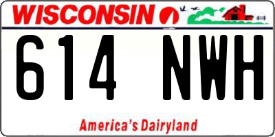 WI license plate 614NWH