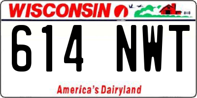 WI license plate 614NWT