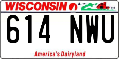 WI license plate 614NWU