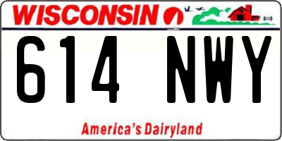 WI license plate 614NWY