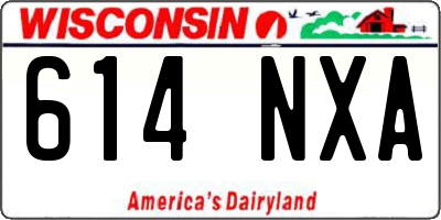 WI license plate 614NXA