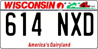 WI license plate 614NXD