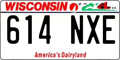 WI license plate 614NXE