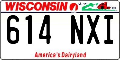 WI license plate 614NXI